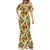 Brown Hawaii Plumeria Lei With Tropical Leaves Mermaid Dress