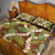 Brown Hawaii Plumeria Lei With Tropical Leaves Quilt Bed Set