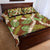 Brown Hawaii Plumeria Lei With Tropical Leaves Quilt Bed Set