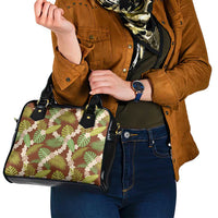 Brown Hawaii Plumeria Lei With Tropical Leaves Shoulder Handbag LT14 - Polynesian Pride