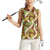 Brown Hawaii Plumeria Lei With Tropical Leaves Women Sleeveless Polo Shirt