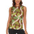 Brown Hawaii Plumeria Lei With Tropical Leaves Women Sleeveless Polo Shirt