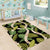 Black Hawaii Plumeria Lei With Tropical Leaves Area Rug