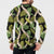 Black Hawaii Plumeria Lei With Tropical Leaves Button Sweatshirt