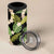 Black Hawaii Plumeria Lei With Tropical Leaves 4 in 1 Can Cooler Tumbler