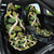 Black Hawaii Plumeria Lei With Tropical Leaves Car Seat Cover