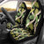 Black Hawaii Plumeria Lei With Tropical Leaves Car Seat Cover