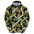 Black Hawaii Plumeria Lei With Tropical Leaves Hoodie