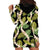 Black Hawaii Plumeria Lei With Tropical Leaves Hoodie Dress