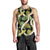 Black Hawaii Plumeria Lei With Tropical Leaves Men Tank Top