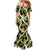 Black Hawaii Plumeria Lei With Tropical Leaves Mermaid Dress