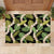 Black Hawaii Plumeria Lei With Tropical Leaves Rubber Doormat