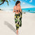 Black Hawaii Plumeria Lei With Tropical Leaves Sarong