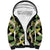 Black Hawaii Plumeria Lei With Tropical Leaves Sherpa Hoodie