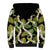 Black Hawaii Plumeria Lei With Tropical Leaves Sherpa Hoodie