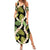 Black Hawaii Plumeria Lei With Tropical Leaves Summer Maxi Dress