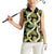 Black Hawaii Plumeria Lei With Tropical Leaves Women Sleeveless Polo Shirt