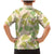 Beige Hawaii Plumeria Lei With Tropical Leaves Family Matching Mermaid Dress and Hawaiian Shirt