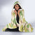 Beige Hawaii Plumeria Lei With Tropical Leaves Hooded Blanket