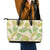 Beige Hawaii Plumeria Lei With Tropical Leaves Leather Tote Bag