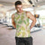 Beige Hawaii Plumeria Lei With Tropical Leaves Men Tank Top