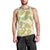 Beige Hawaii Plumeria Lei With Tropical Leaves Men Tank Top