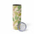 Beige Hawaii Plumeria Lei With Tropical Leaves Skinny Tumbler