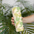 Beige Hawaii Plumeria Lei With Tropical Leaves Skinny Tumbler