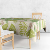 Beige Hawaii Plumeria Lei With Tropical Leaves Tablecloth LT14 - Polynesian Pride