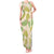 Beige Hawaii Plumeria Lei With Tropical Leaves Tank Maxi Dress