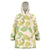 Beige Hawaii Plumeria Lei With Tropical Leaves Wearable Blanket Hoodie