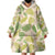 Beige Hawaii Plumeria Lei With Tropical Leaves Wearable Blanket Hoodie