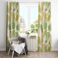Beige Hawaii Plumeria Lei With Tropical Leaves Window Curtain LT14 - Polynesian Pride