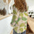 Beige Hawaii Plumeria Lei With Tropical Leaves Women Casual Shirt