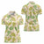 Beige Hawaii Plumeria Lei With Tropical Leaves Women Polo Shirt