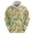 Beige Hawaii Plumeria Lei With Tropical Leaves Zip Hoodie