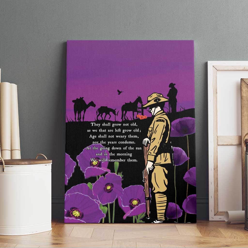 ANZAC Soldier and War Animals Canvas Wall Art We Will Remember Them LT15 - Polynesian Pride