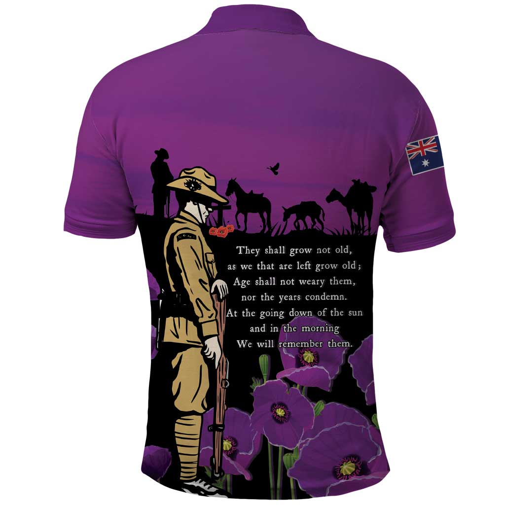 ANZAC Soldier and War Animals Polo Shirt We Will Remember Them LT15 - Polynesian Pride