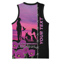 Personalised ANZAC War Animals Basketball Jersey Lest We Forget Memorial LT15 - Polynesian Pride
