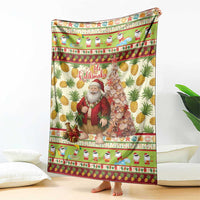 Hawaiian Santa Aloha Pineapple Christmas Blanket Mele Kalikimaka LT15 - Polynesian Pride