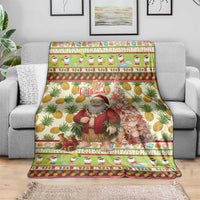 Hawaiian Santa Aloha Pineapple Christmas Blanket Mele Kalikimaka LT15 - Polynesian Pride