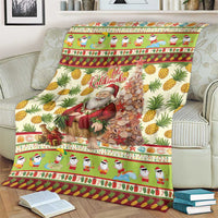Hawaiian Santa Aloha Pineapple Christmas Blanket Mele Kalikimaka LT15 - Polynesian Pride
