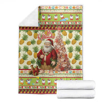 Hawaiian Santa Aloha Pineapple Christmas Blanket Mele Kalikimaka LT15 - Polynesian Pride