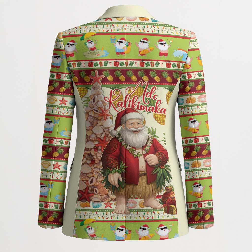 Hawaiian Santa Aloha Pineapple Christmas Blazer Mele Kalikimaka LT15 - Polynesian Pride