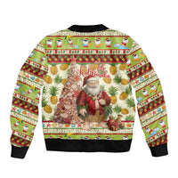 Hawaiian Santa Aloha Pineapple Christmas Bomber Jacket Mele Kalikimaka LT15 - Polynesian Pride