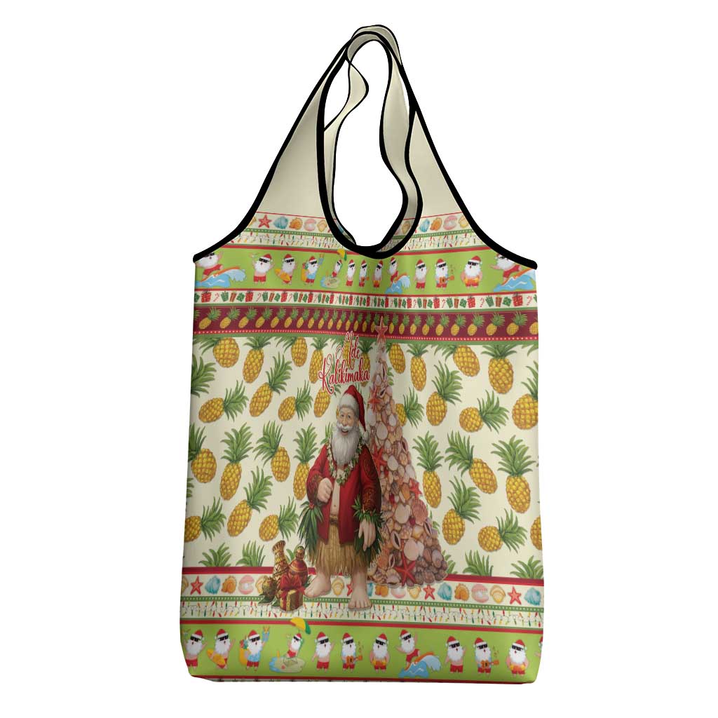 Hawaiian Santa Aloha Pineapple Christmas Grocery Bag Mele Kalikimaka LT15 - Polynesian Pride