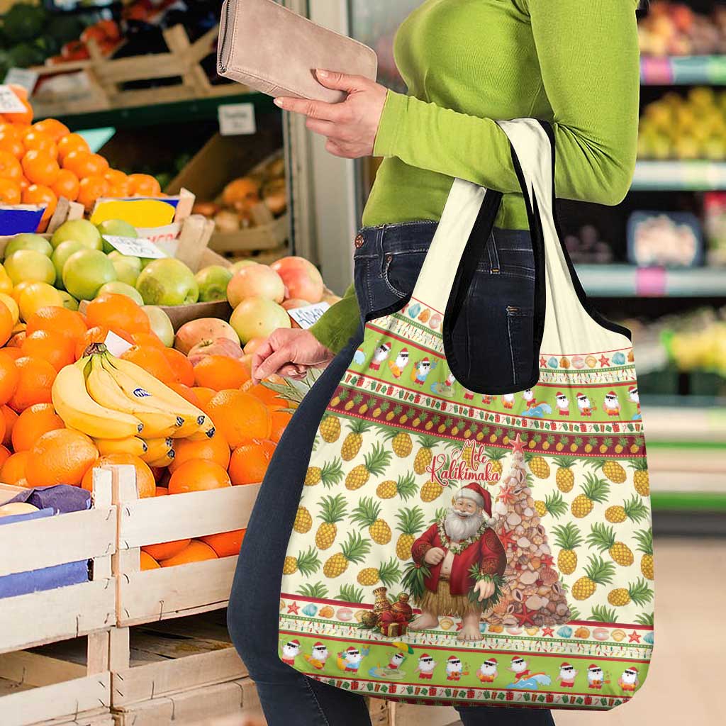 Hawaiian Santa Aloha Pineapple Christmas Grocery Bag Mele Kalikimaka LT15 - Polynesian Pride