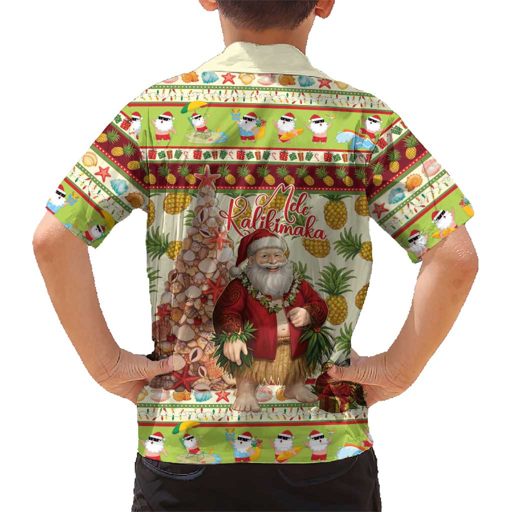 Hawaiian Santa Aloha Pineapple Christmas Kid Hawaiian Shirt Mele Kalikimaka LT15 - Polynesian Pride