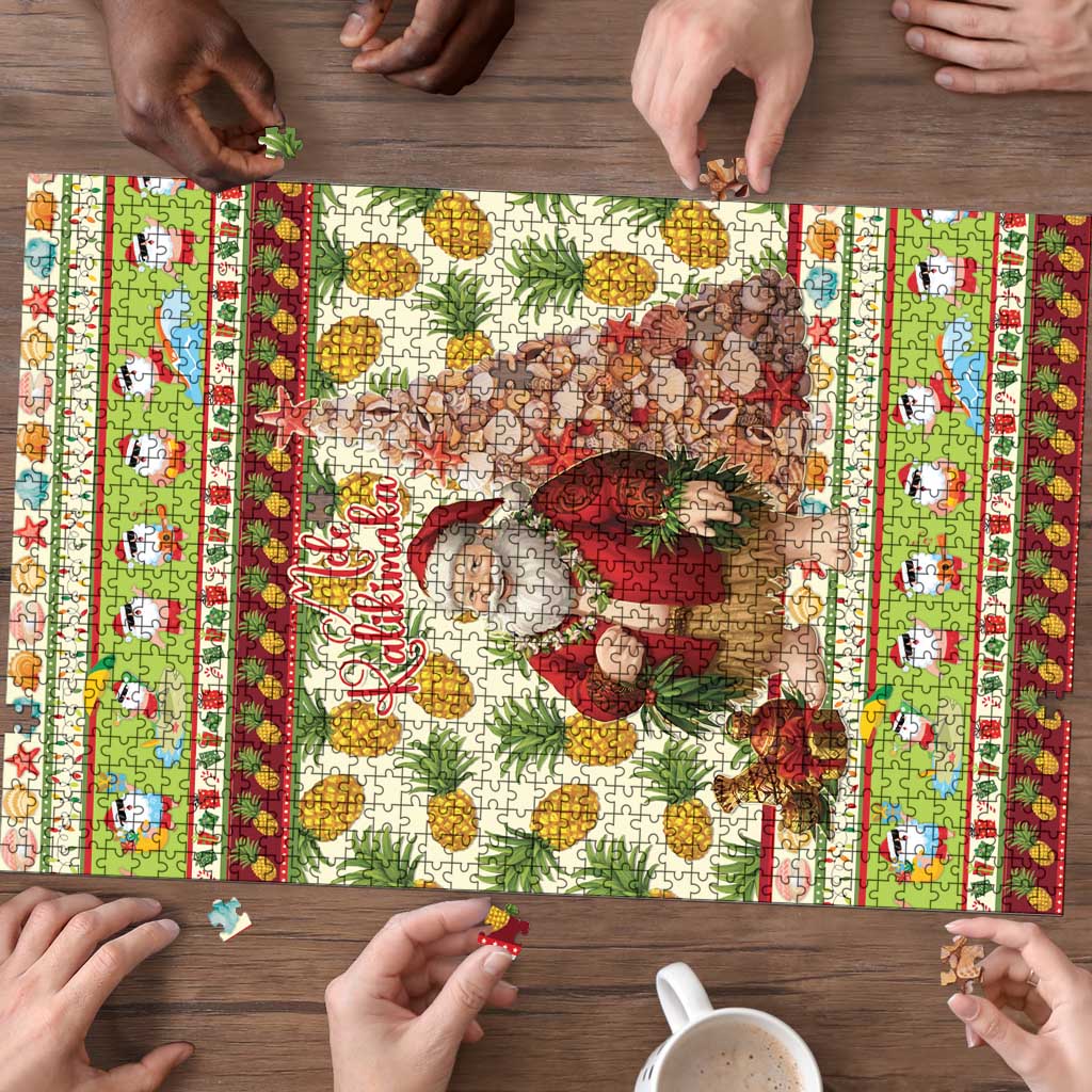 Hawaiian Santa Aloha Pineapple Christmas Puzzle Mele Kalikimaka LT15 - Polynesian Pride