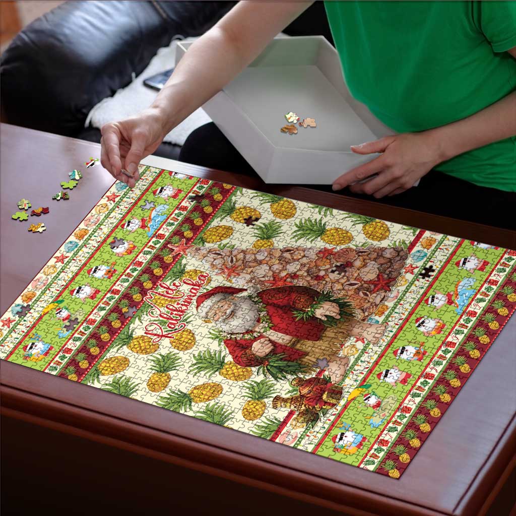 Hawaiian Santa Aloha Pineapple Christmas Puzzle Mele Kalikimaka LT15 - Polynesian Pride